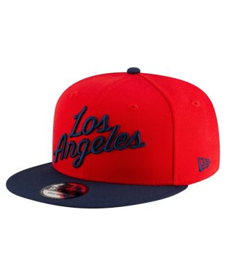 Men's Red/Navy LA Clippers Jersey Hook Statement Edition 9FIFTY Snapback Hat