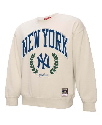 Women's Cream New York Yankees Cooperstown Collection Laurel Pullover Sweatshirt