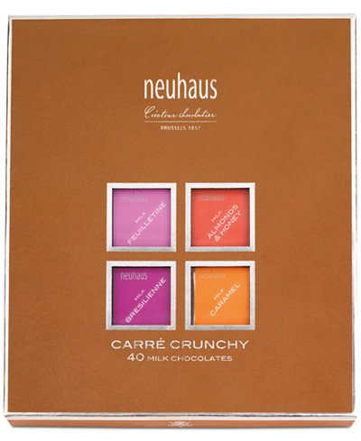Neuhaus Carre Crunchy 40-piece Individually Wrapped Milk Chocolate Square Gift Box