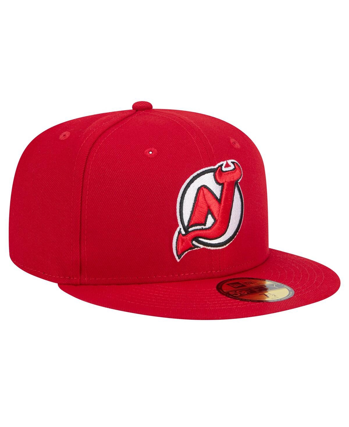 NEW ERA MEN'S RED NEW JERSEY DEVILS CORE 59FIFTY FITTED HAT 