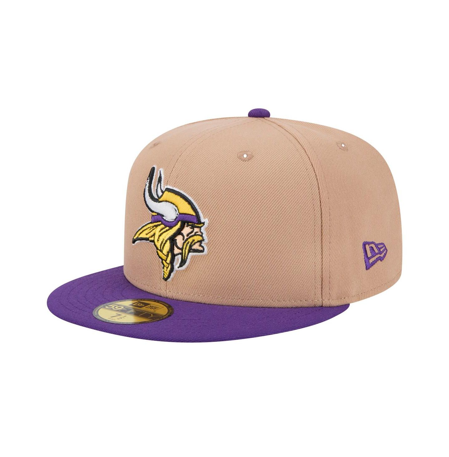 Мужская кепка New Era Tan Minnesota Vikings Logo Main 59FIFTY Fitted Hat — фото 1