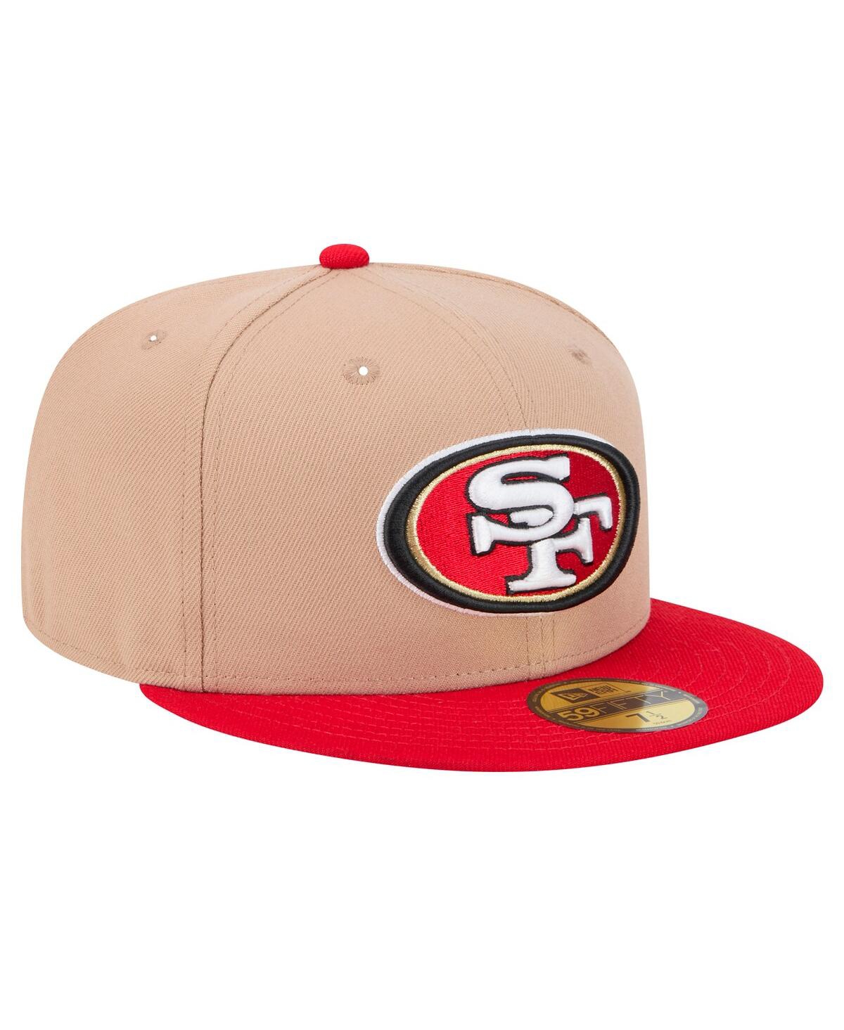 NEW ERA MEN'S TAN SAN FRANCISCO 49ERS LOGO MAIN 59FIFTY FITTED HAT