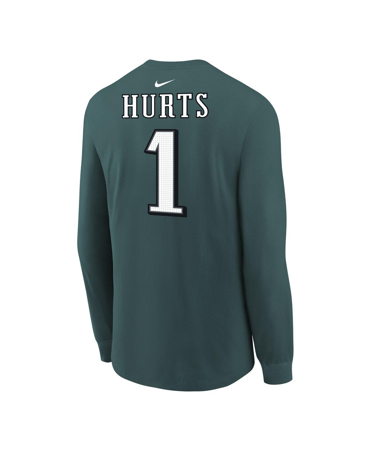 Nike Big Boys And Girls Jalen Hurts Midnight Green Philadelphia Eagles Player Name Number Long Sleeve T-s In Green
