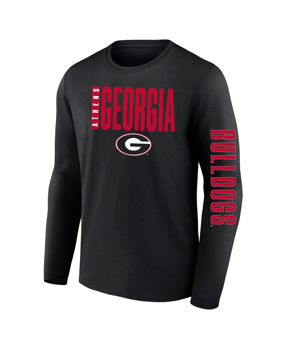 Fanatics Men's Black Georgia Bulldogs Big Tall Vision Long Sleeve T-shirt In Black