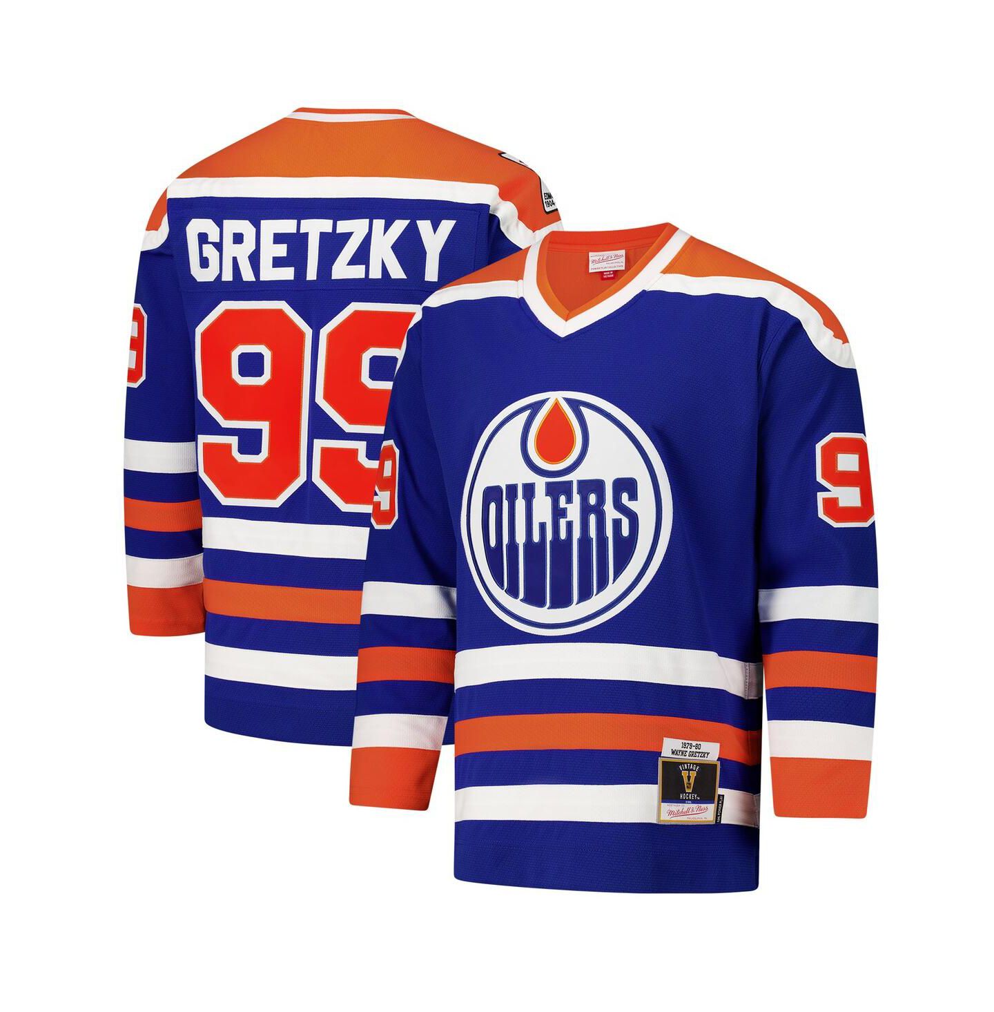 Мужской топ Mitchell & Ness Wayne Gretzky Royal Edmonton Oilers 1979-80 Power Play Jersey — фото 1