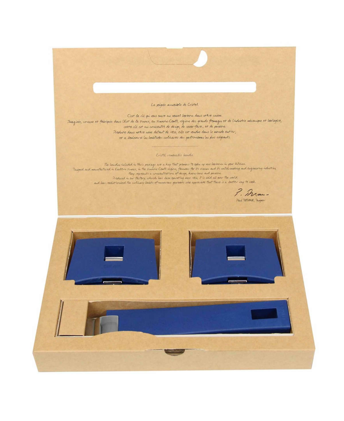 Cristel Mutine 3-piece Handle Set In Blue Ink