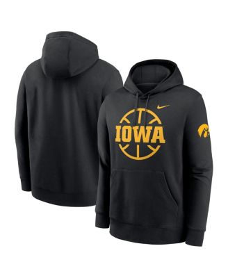 Nike - Men's Black Iowa Hawkeyes Basketball Icon Club Fleece Pullover Hoodie