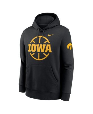 Men's Black Iowa Hawkeyes Basketball Icon Club Fleece Pullover Hoodie