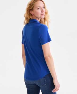 Women's Short-Sleeve Knit Polo Shirt