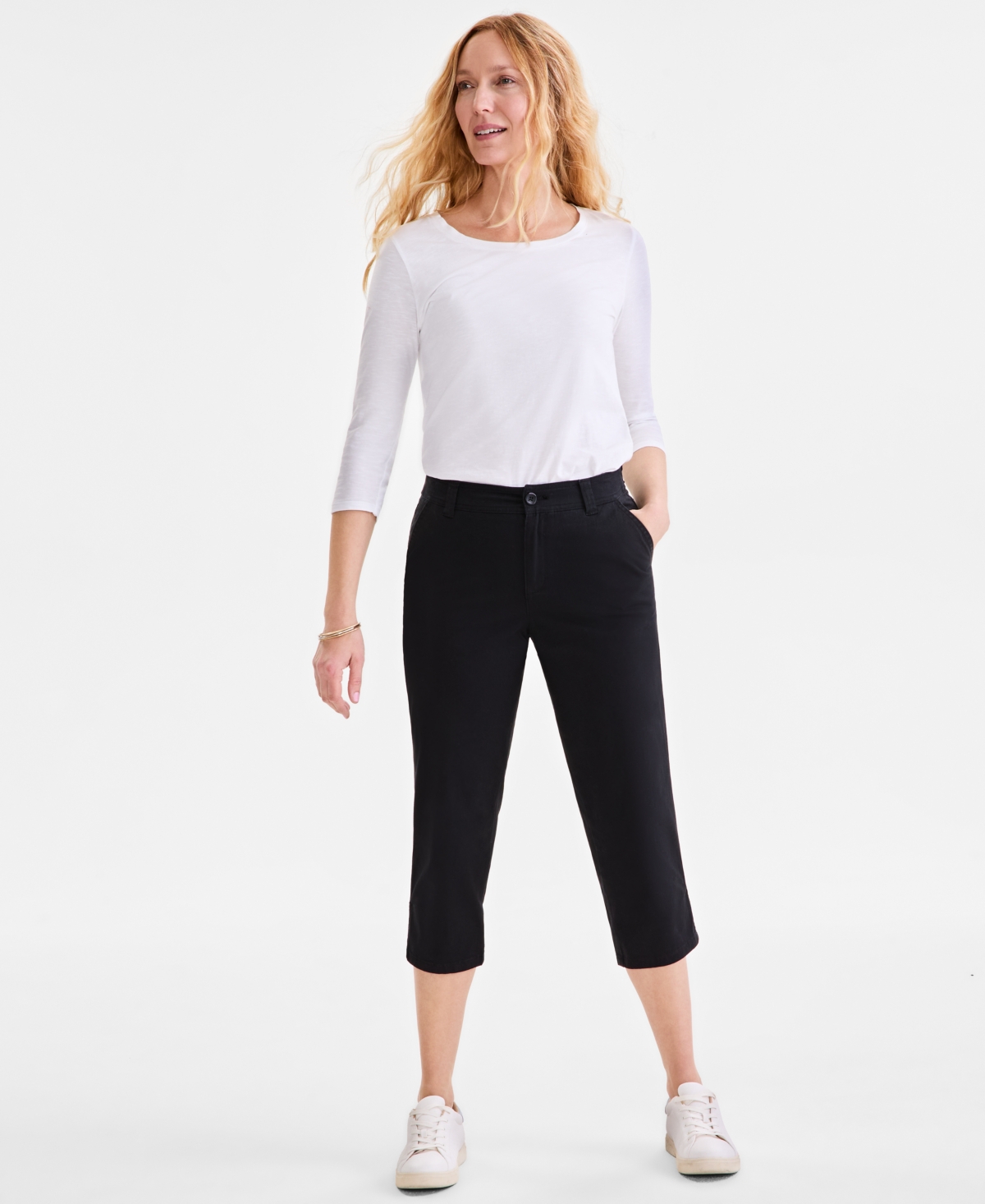 Style & Co Women's Mid-rise Comfort Waist Capri Pants, Regular & Petite, Exclusively At Macy's In Deep Black