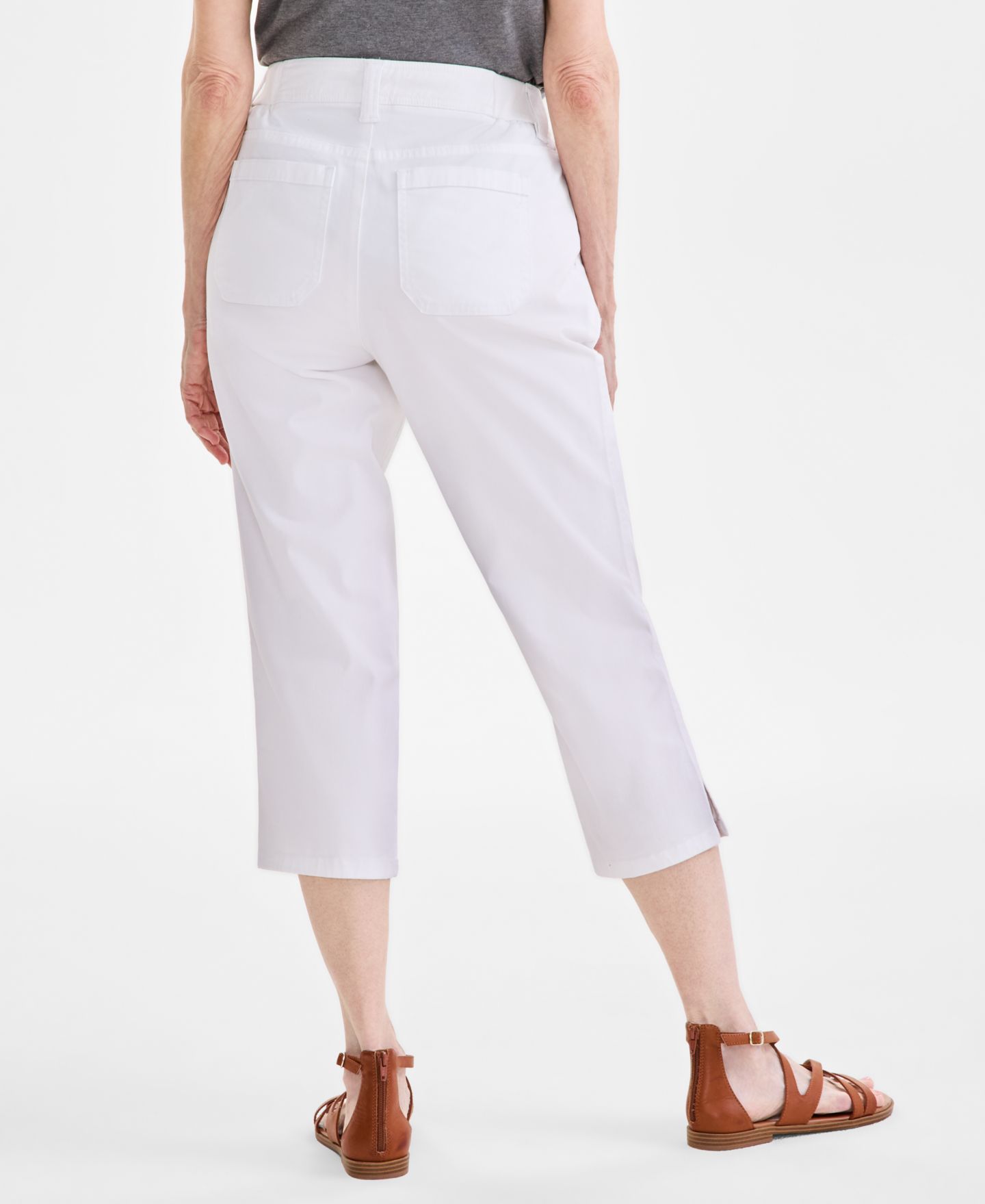 Женские брюки Style & Co Petite Mid-Rise Comfort Waist Capri, цвет: Яркий белый — фото 2