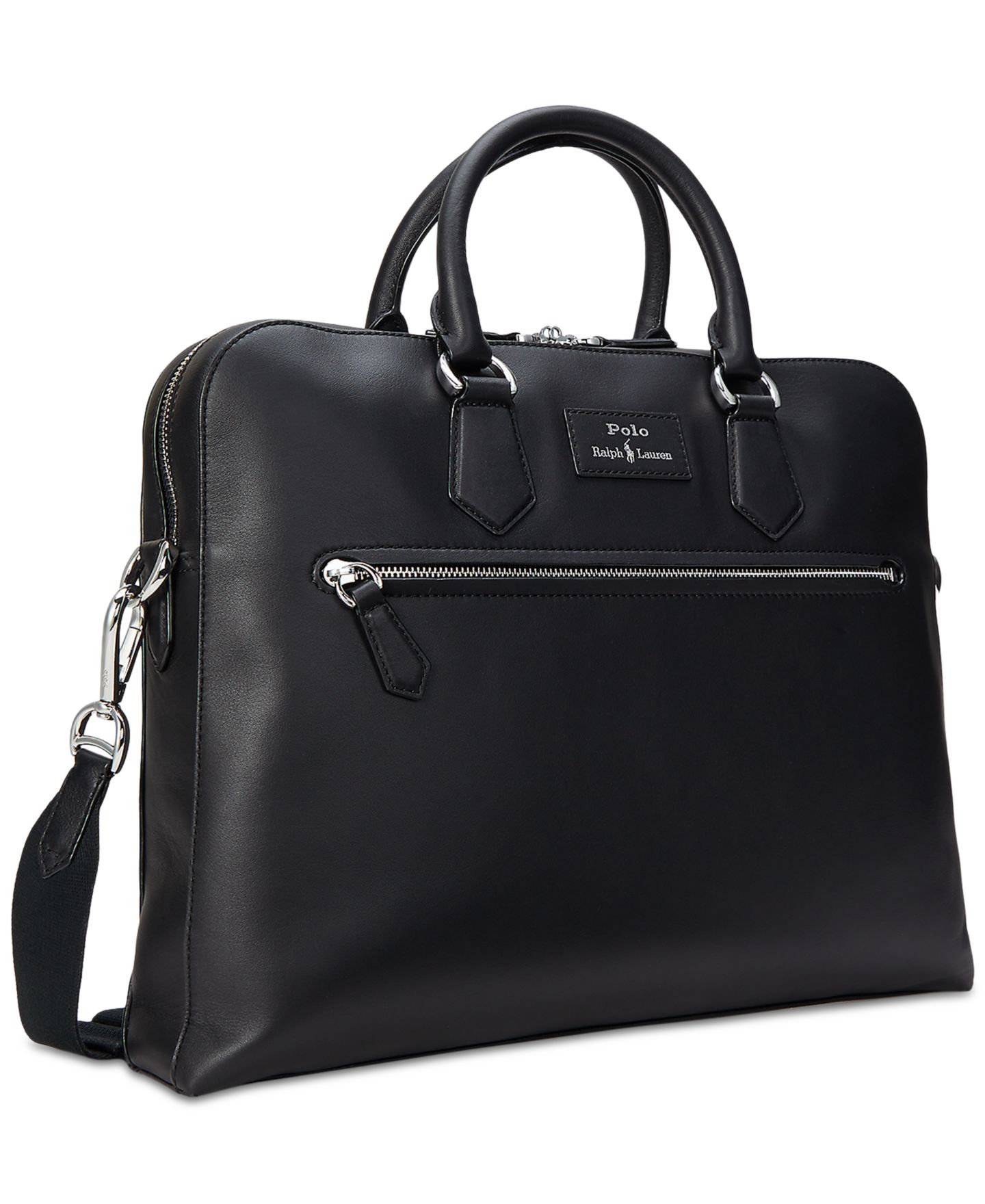Мужская сумка Polo Ralph Lauren Smooth Leather Commuter, цвет: Чёрный — фото 3