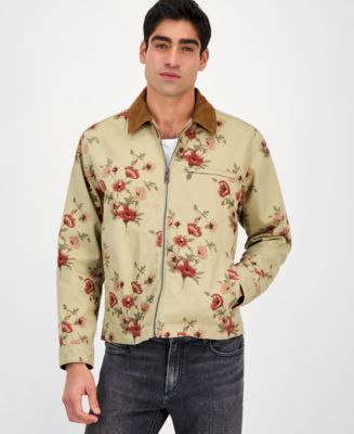 Sun + Stone Men's Sean Long Sleeve Corduroy-Collar Zip-Front
