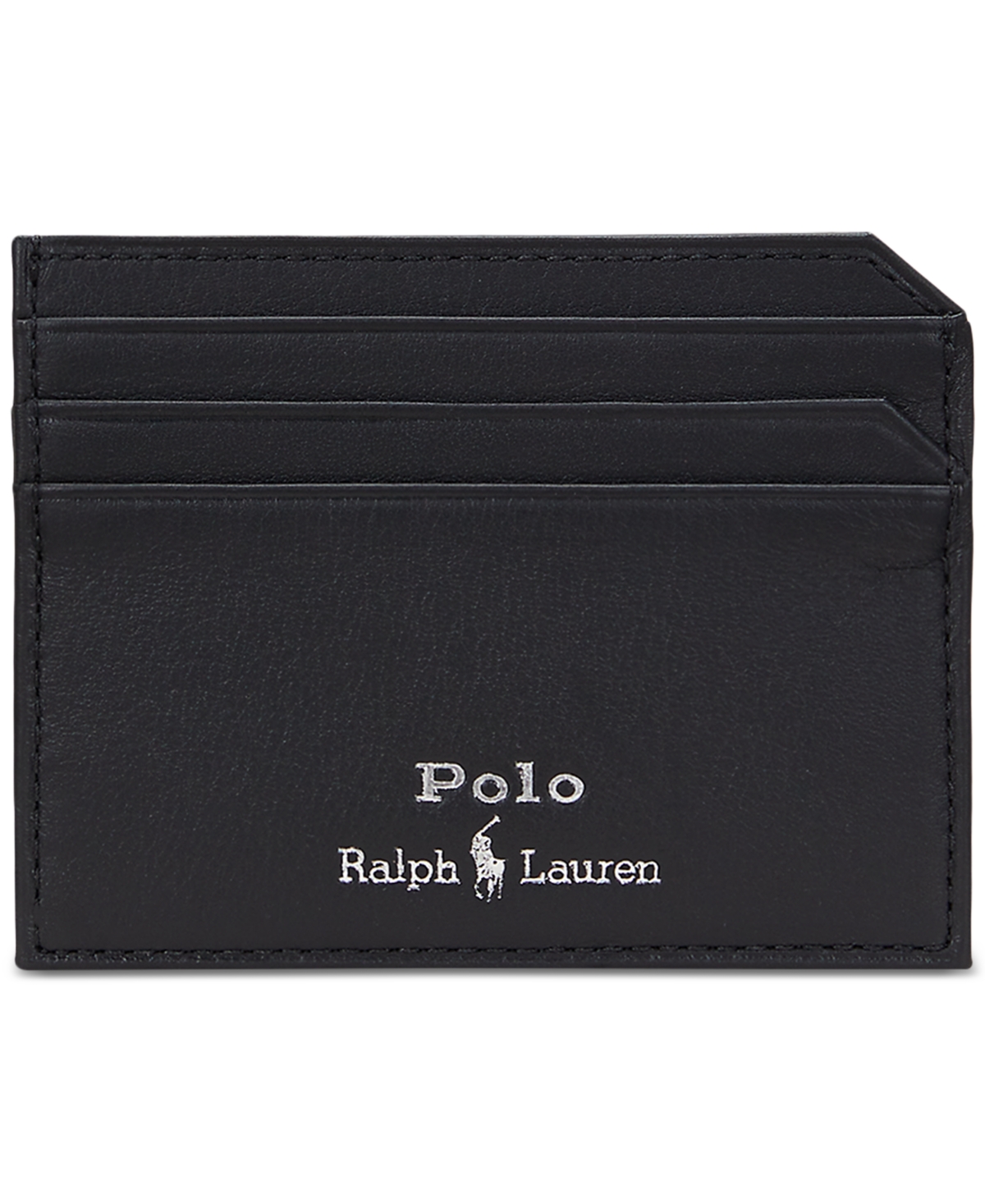 Polo Ralph Lauren Men's Smooth Leather Card Case In Black