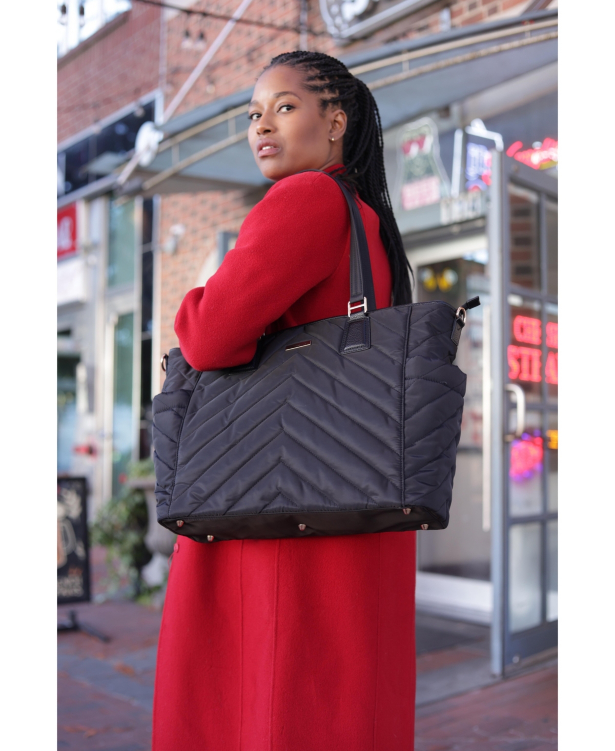 Minkeeblue Convertible Organizational Ella Tote Bag With Lunch Bag In Black