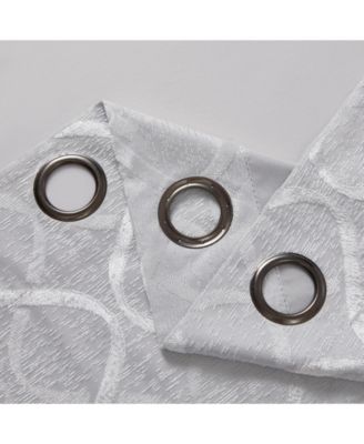 Versailles Lattice Flocked 100% Complete Blackout Thermal Insulated Window Curtain Grommet Panels, Energy Savings & Soundproof, For Living Room & Bedroom - Set of 2