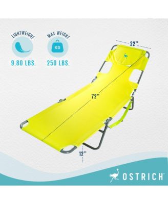Chaise Lounge, Facedown Beach Camping Pool Tanning Chair, Lime Green