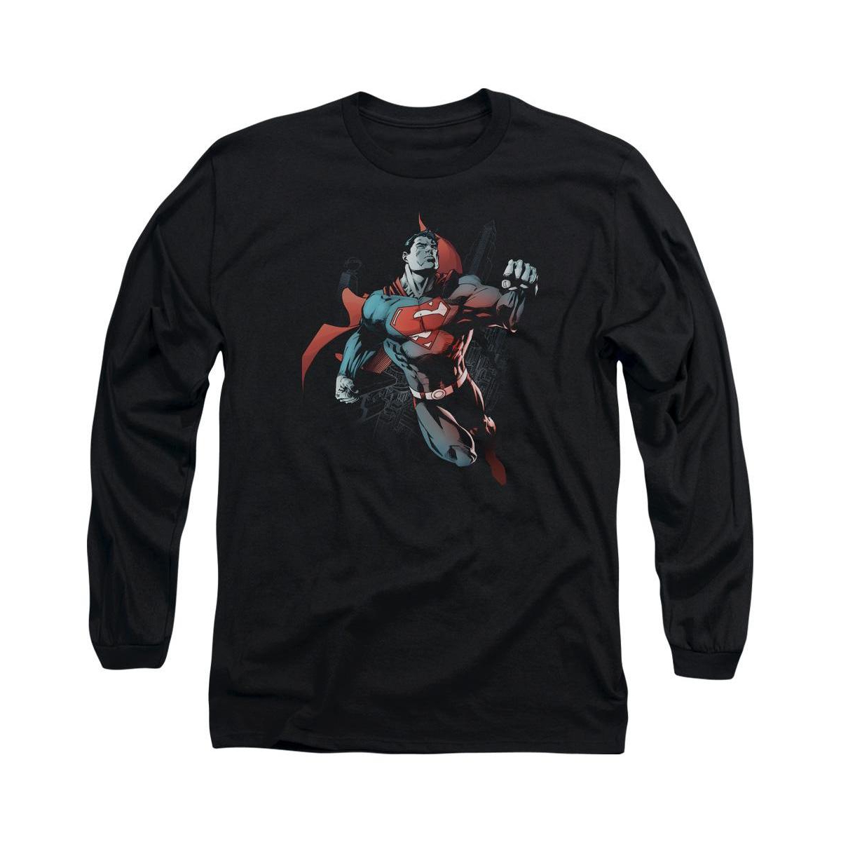 Men's Up In The Sky Long Sleeve Adult Tee / T-Shirt - Black