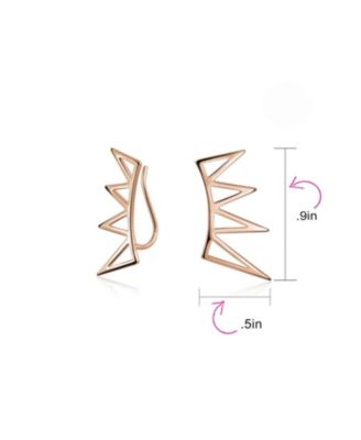 Boho Minimalist Geometric Ear Cuff Cartilage Spike Earrings Sterling Silver