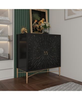 Vintage Wood Storage 2 Door Accent Cabinet