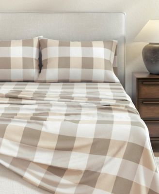 Ultra-Soft Turkish Cotton Plaid Flannel Sheet Set