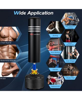 220Lbs Freestanding Punching Boxing Bag w/12 Suction Cup Base Shock Absorber