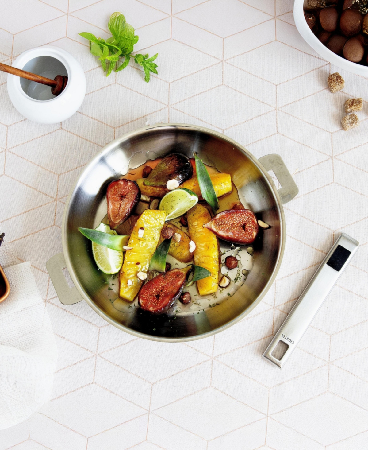 Cristel Stainless Steel 12" Strate Frying Pan In Silver
