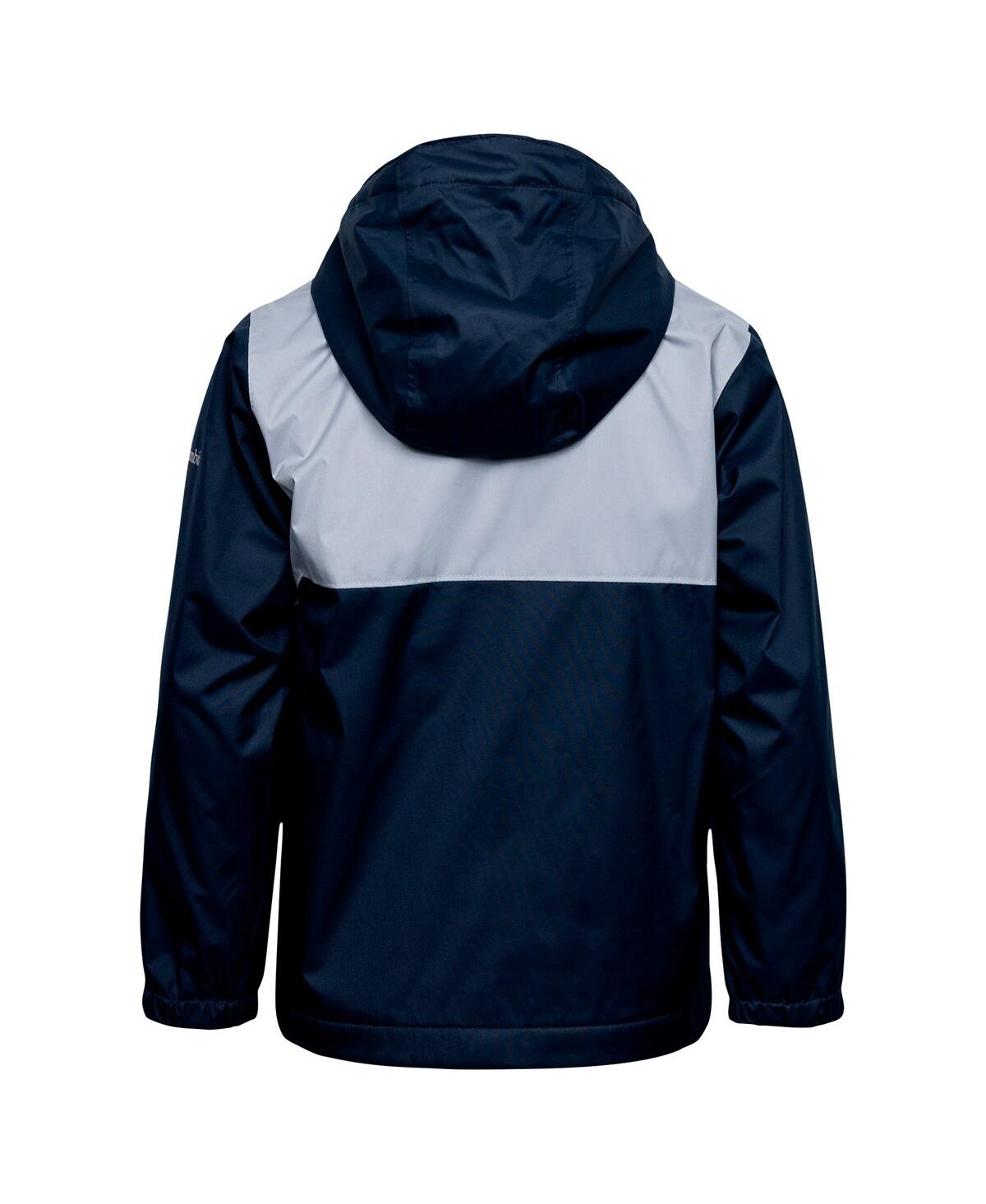 Columbia Big Boys And Girls Navy Dallas Cowboys Rainy Fields Lined Omni-tech Full-zip Hoodie Jacket In Navy