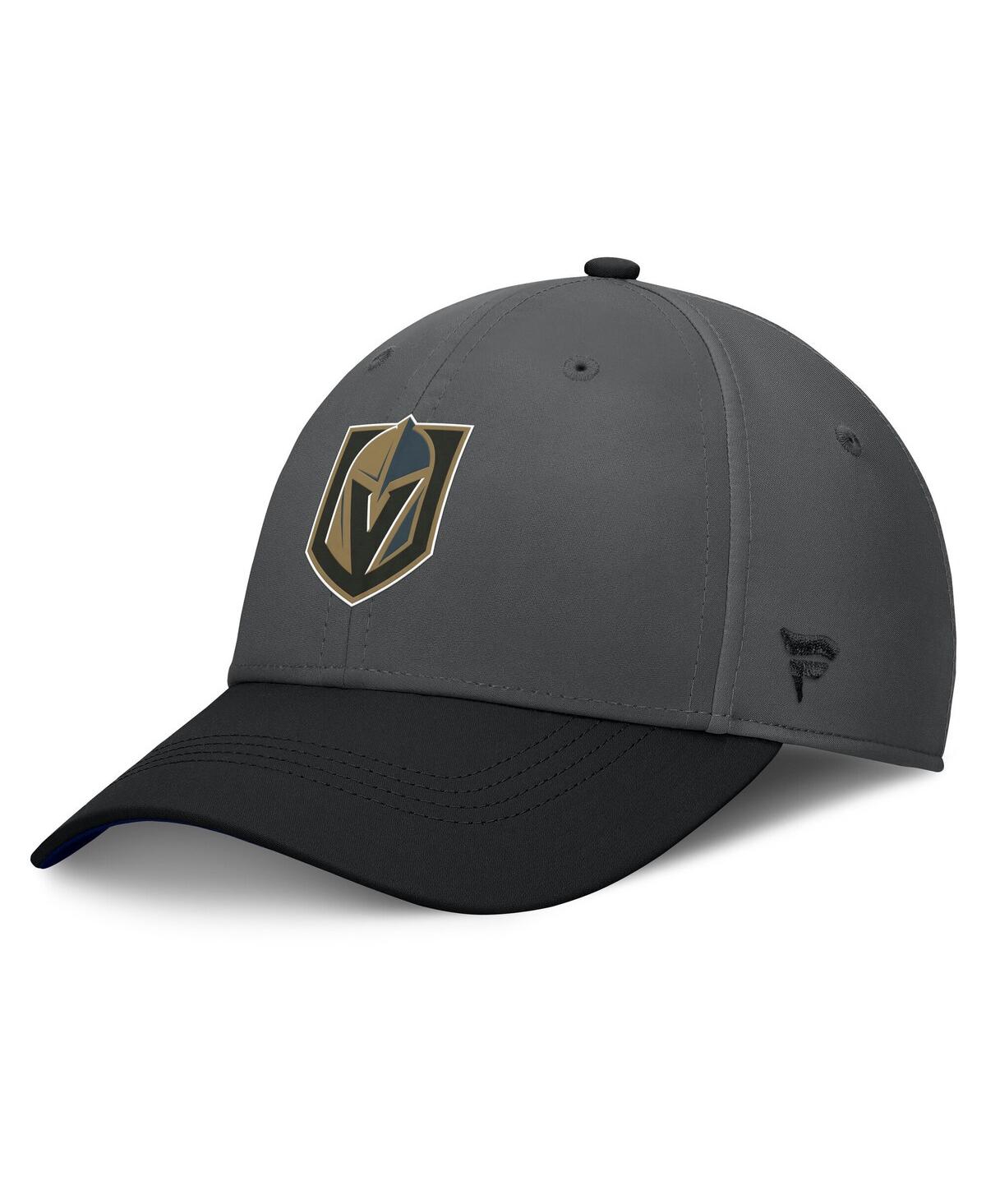 Fanatics Men's Gray/black Vegas Golden Knights Authentic Pro Rink Flex Hat In Gray,black