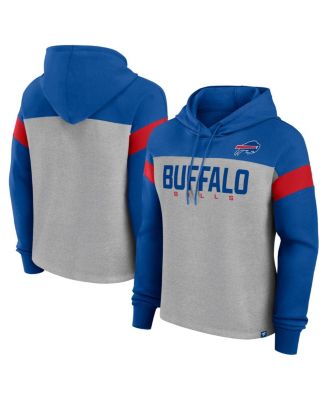 Fanatics - Women's Heather Gray/Royal Buffalo Bills Bold Play Call Pullover Hoodie