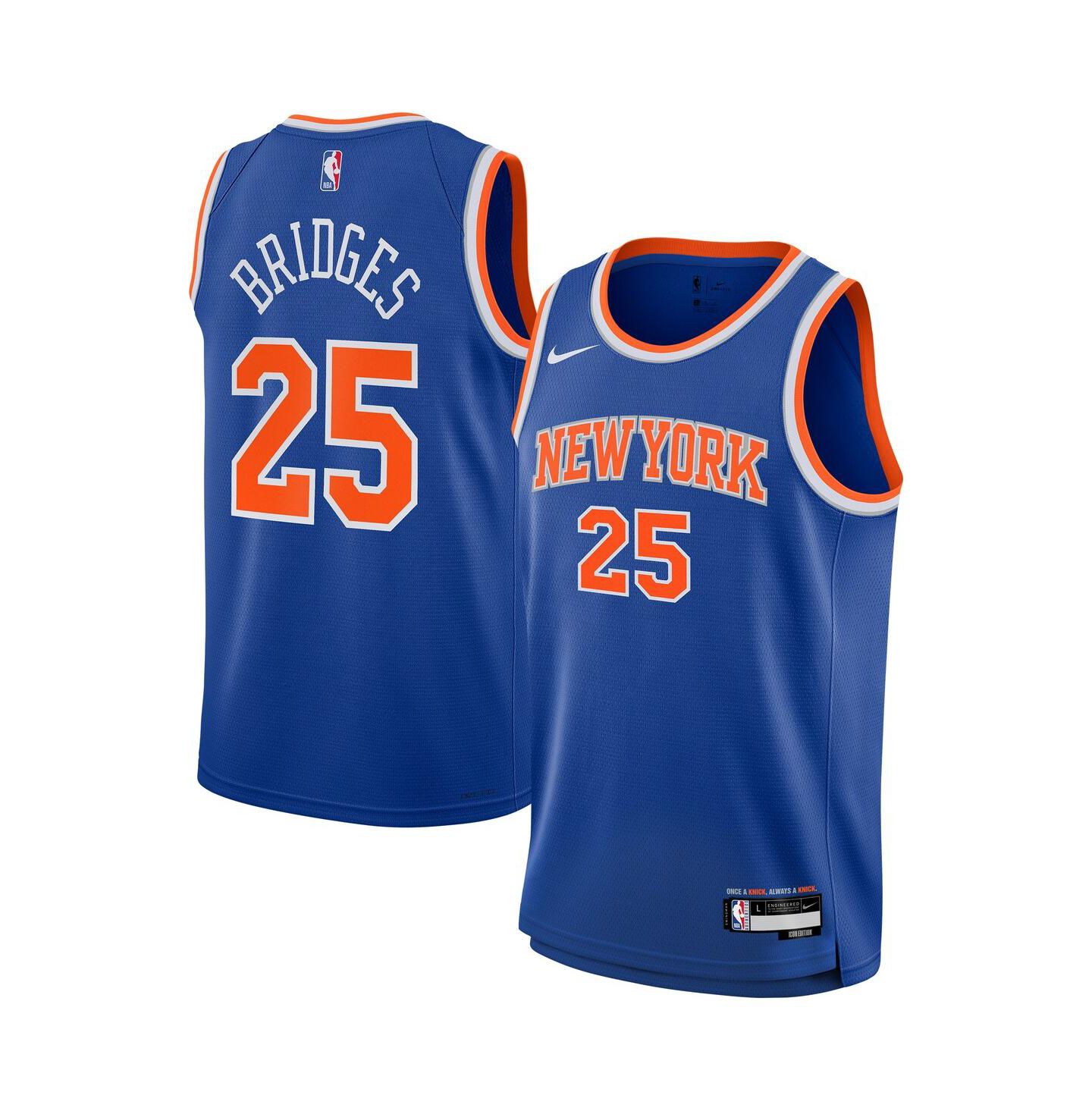 Детское джерси Nike Mikal Bridges New York Knicks Swingman Icon Edition, Blue — фото 1