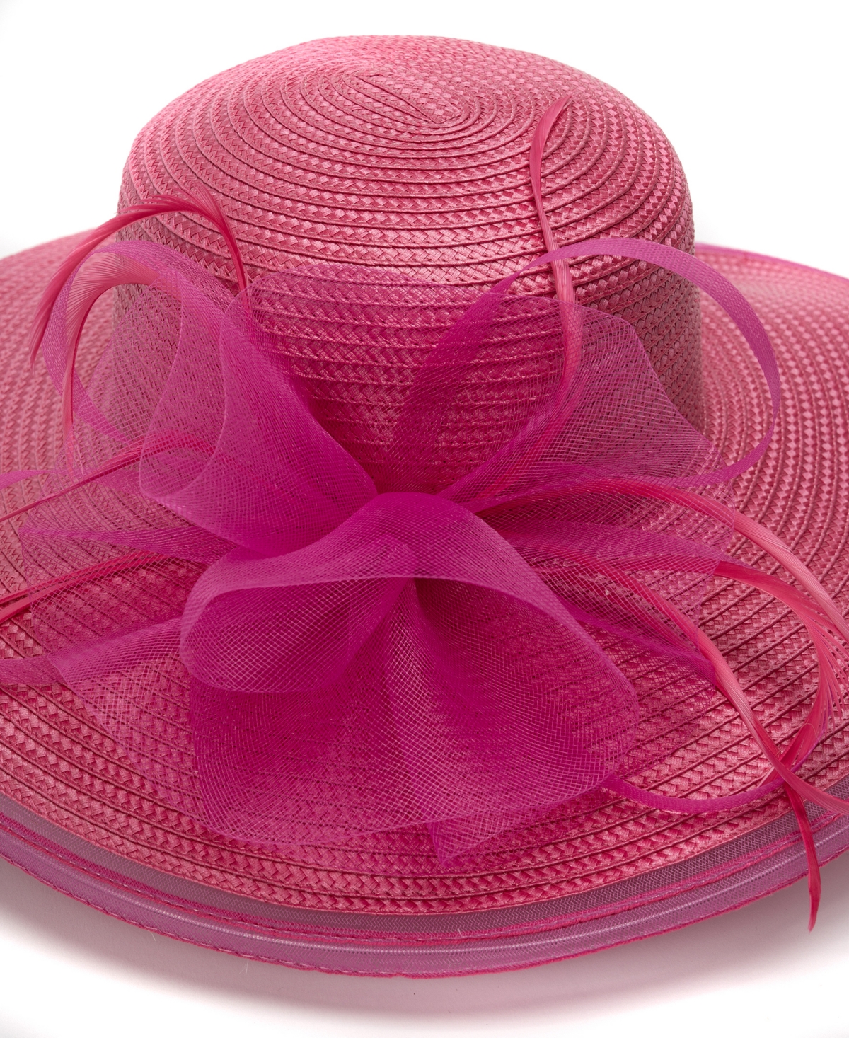 Shop August Hats Sheer Edge Wide Brim Dressy Hat In Fuschia
