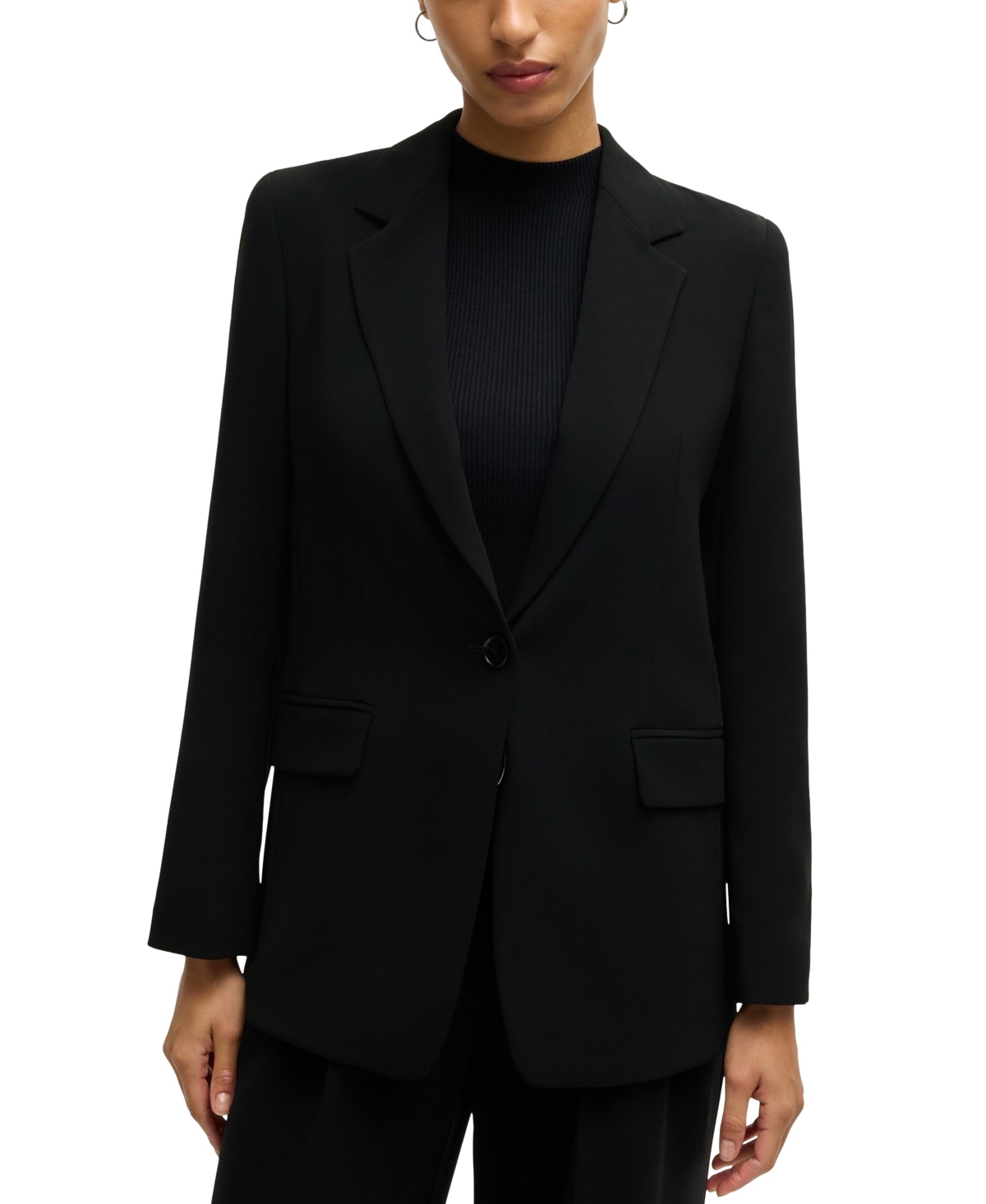Hugo Boss Long Sleeved Suit Jacket In Black