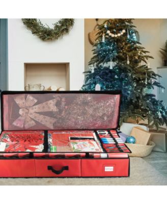 Premium Holiday Gift Wrapping Paper & Accessories Storage Organizer Box
