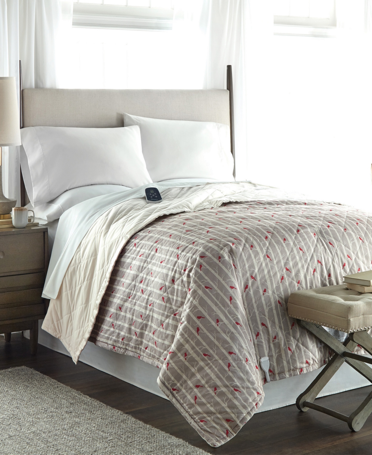 Shavel Micro Flannel 7 Layers Of Warmth Queen Electric Blanket In Cardinal