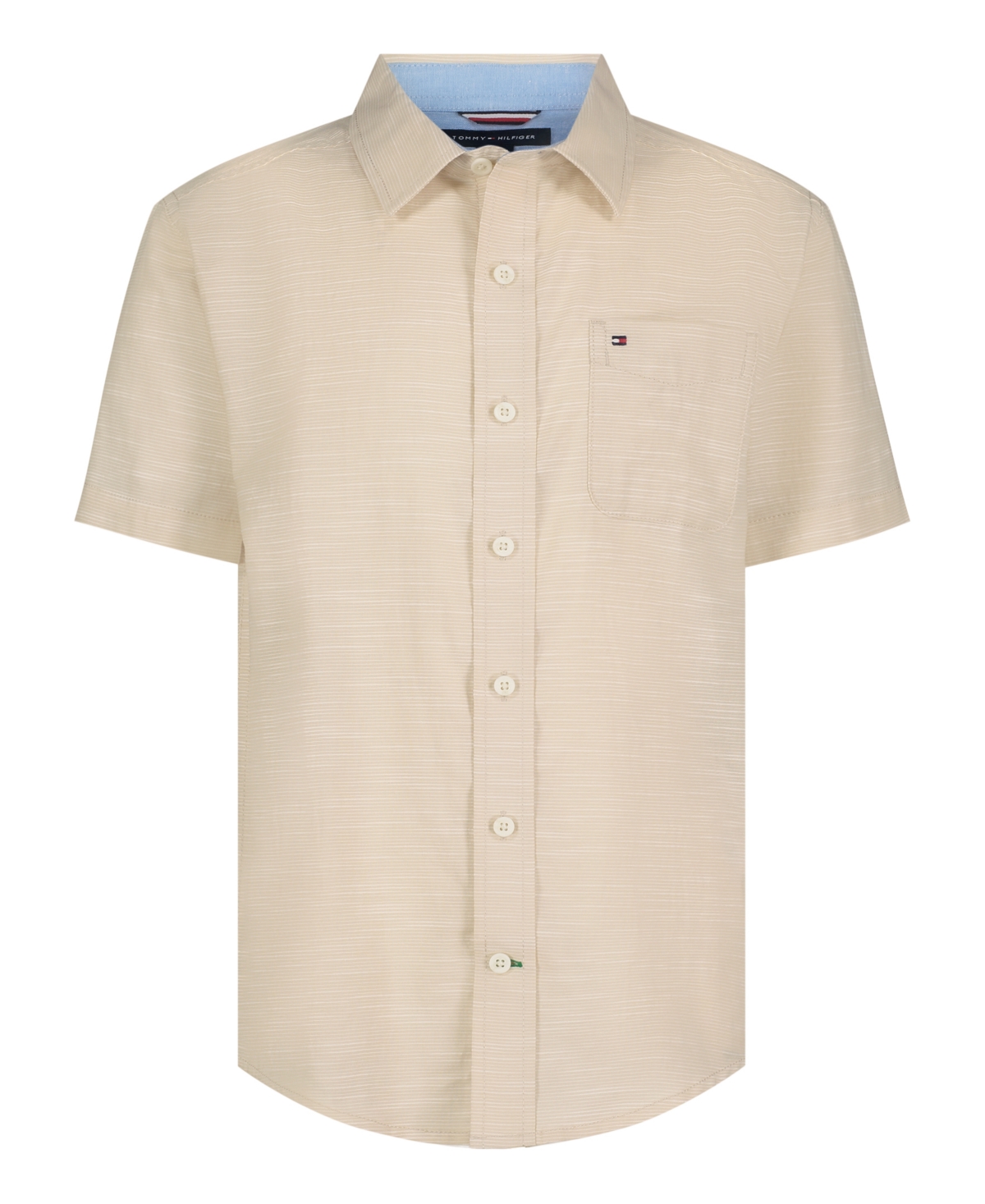 Shop Tommy Hilfiger Big Boys Tommy Texture Shirt In Fog