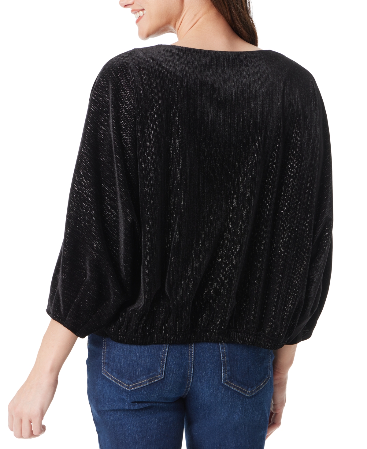 Gloria Vanderbilt Women's Dixie Boat-neck Dolman-sleeve Top In Black