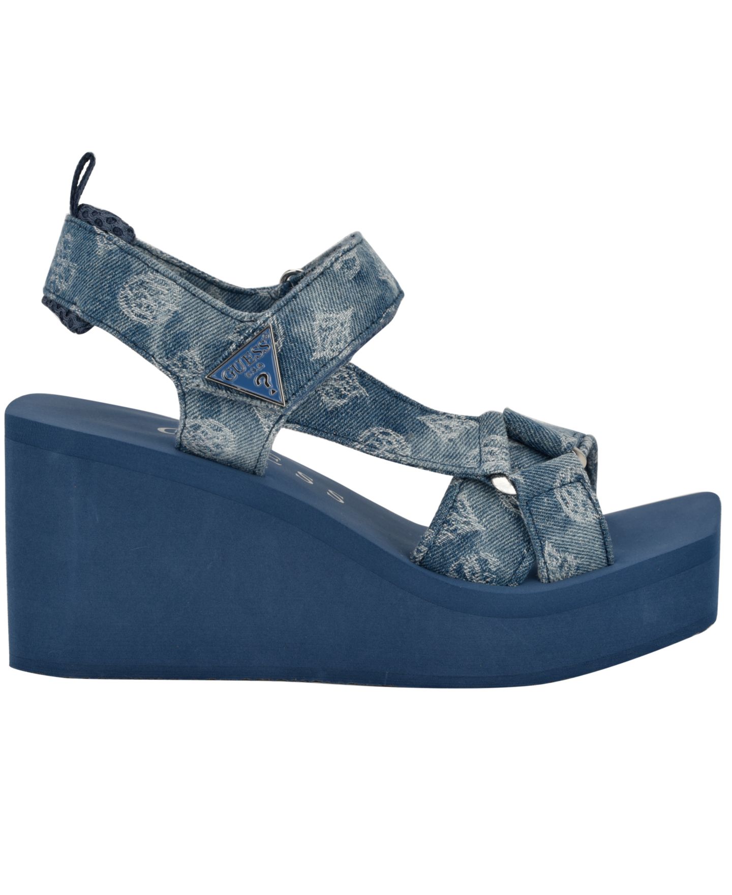 Женские сандалии GUESS Daysa Quattro-G Strappy Eva Wedge, цвет: Синий джинсовый — фото 2