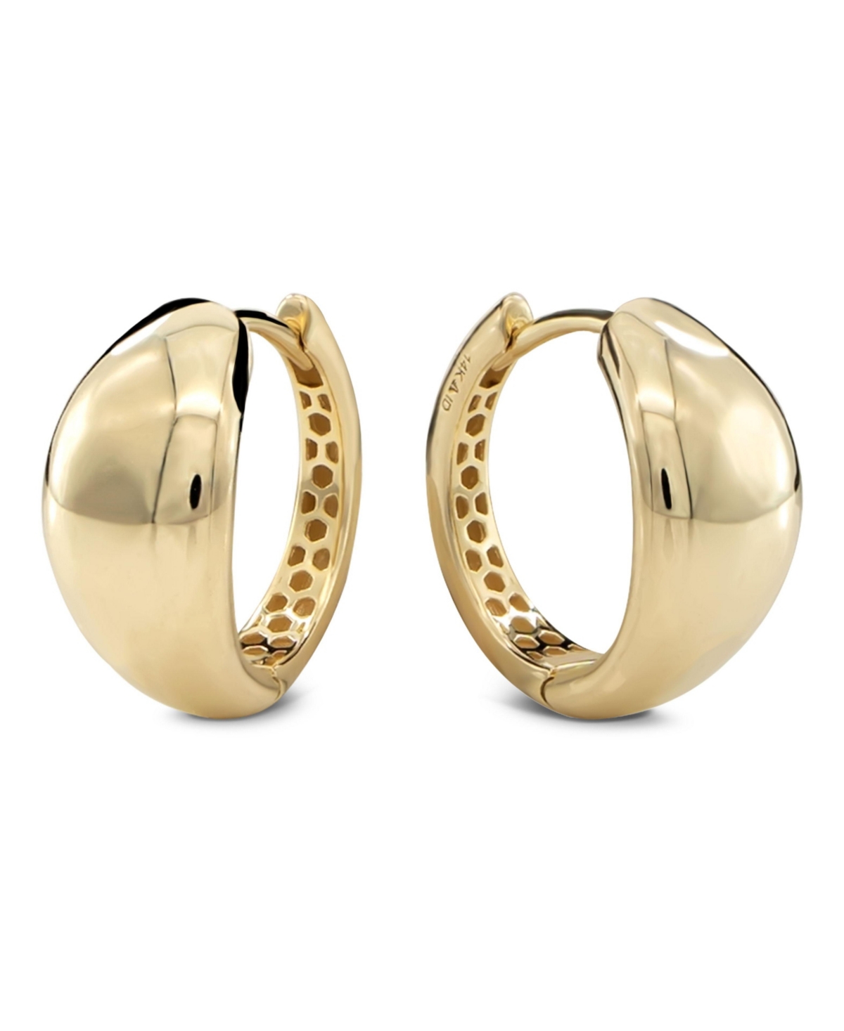 Dome Hoop Earrings in 14K Gold, approx. 4.2 grams. - Gold