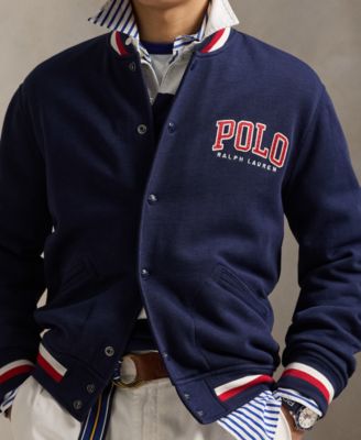 Men's Letterman-Logo Fleece Baseball Jacket