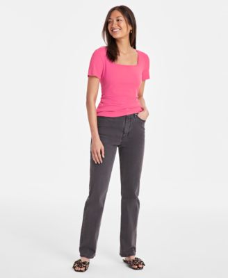 On 34th - Women's Knit Square-Neck Top