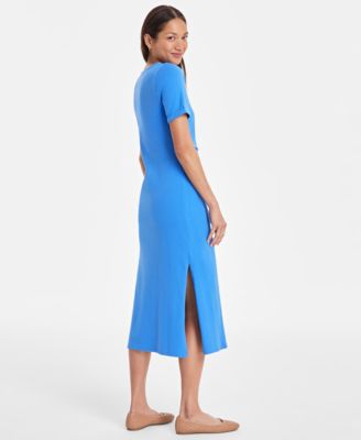 Women's Crewneck Wrap Tie Dress, Created for Macy's