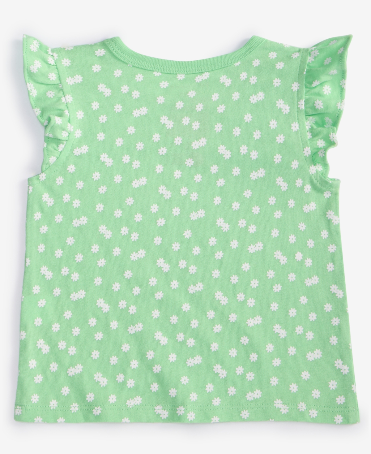 First Impressions Baby Girls Daisy Dot-print T-shirt, Exclusively At Macy's In Lime Scent