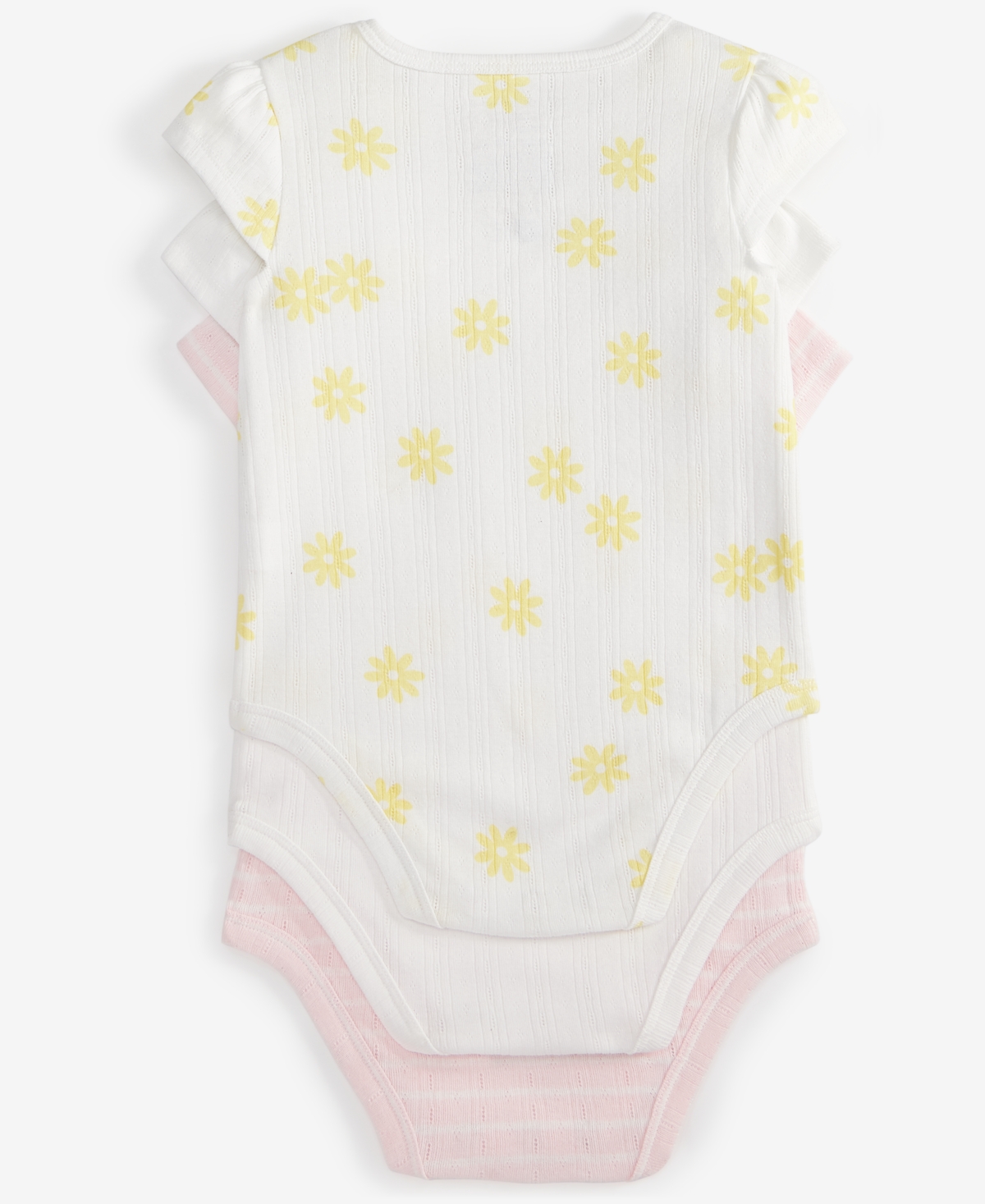 First Impressions Baby Pointelle Bodysuits, Pack Of 3, Exclusively At Macy's In Angel Whit