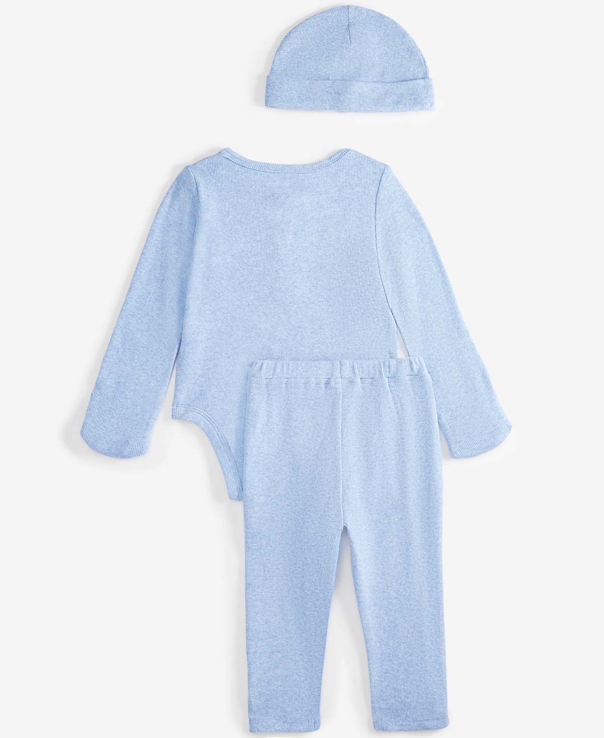 First Impressions Baby Hat, Henley Bodysuit & Pants, 3 Piece Set, Exclusively At Macy's In Blu Whispr