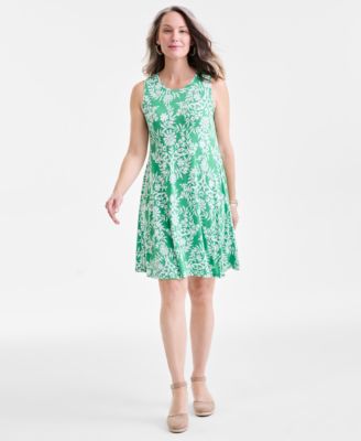 Style & Co - Petite Floral-Print Sleeveless Flip-Flop Dress