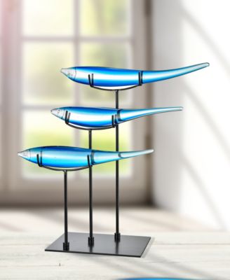 3-Blue Fish Figurine