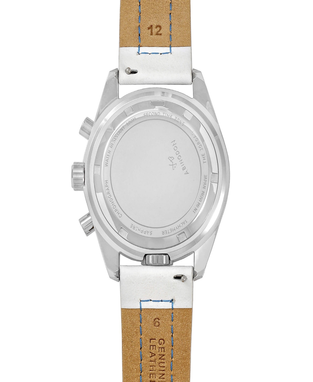 Abingdon Co. Women's Jordan Chronograph Multifunctional Victory Red Leather Strap Watch, 40mm In Silver,red