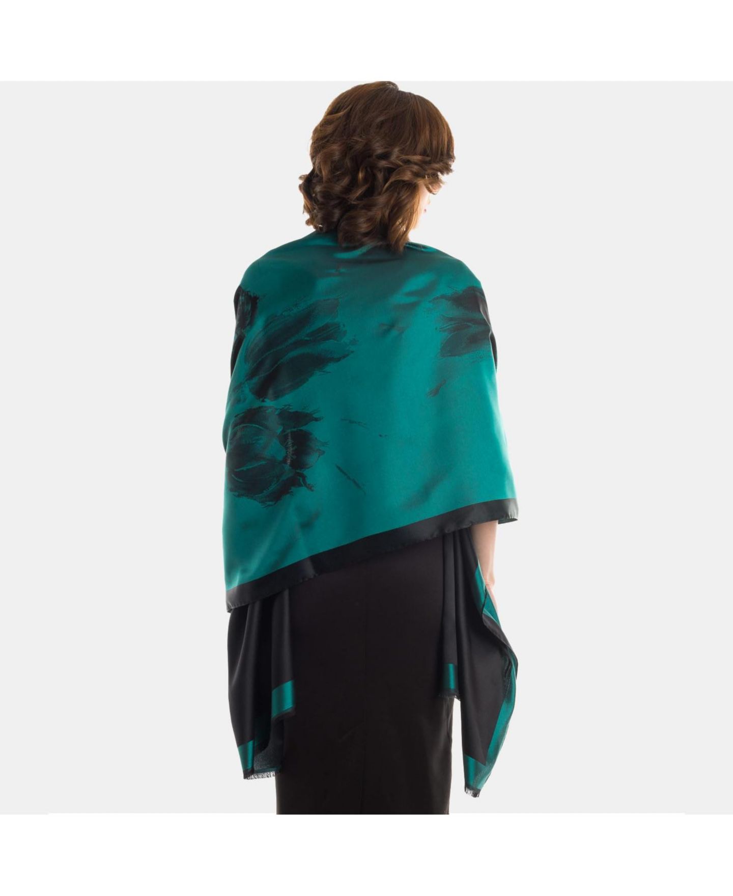 Женский шарф Elizabetta Fortuna - Silk Scarf/Shawl for Women, цвет: Изумрудный зелёный — фото 5