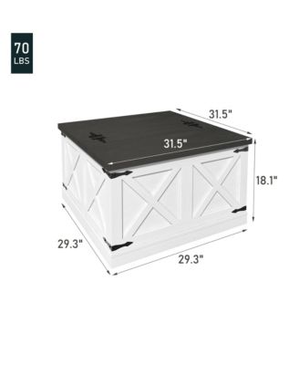 Square Coffee Table with Hidden Storage & Hinged Lift Top for Living Room